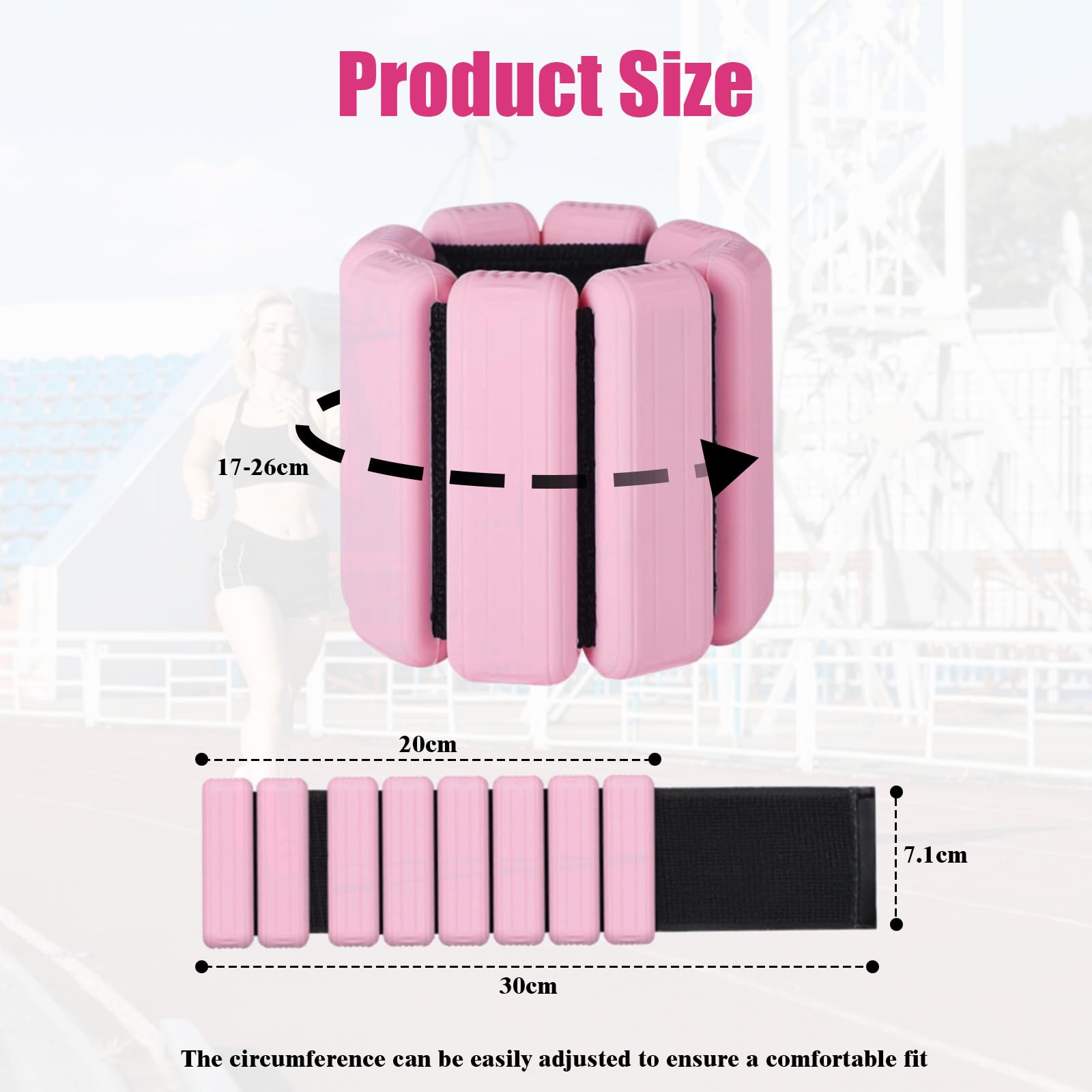 Peso del Polso Regolabile, 2 Pezzi (0,225 kg/0,45 kg), Peso Della Caviglia, Pesi per Caviglie, Pesi da Polso, Pesi Polsi con Velcro, per Camminare, Jogging, Aerobica, Rosa