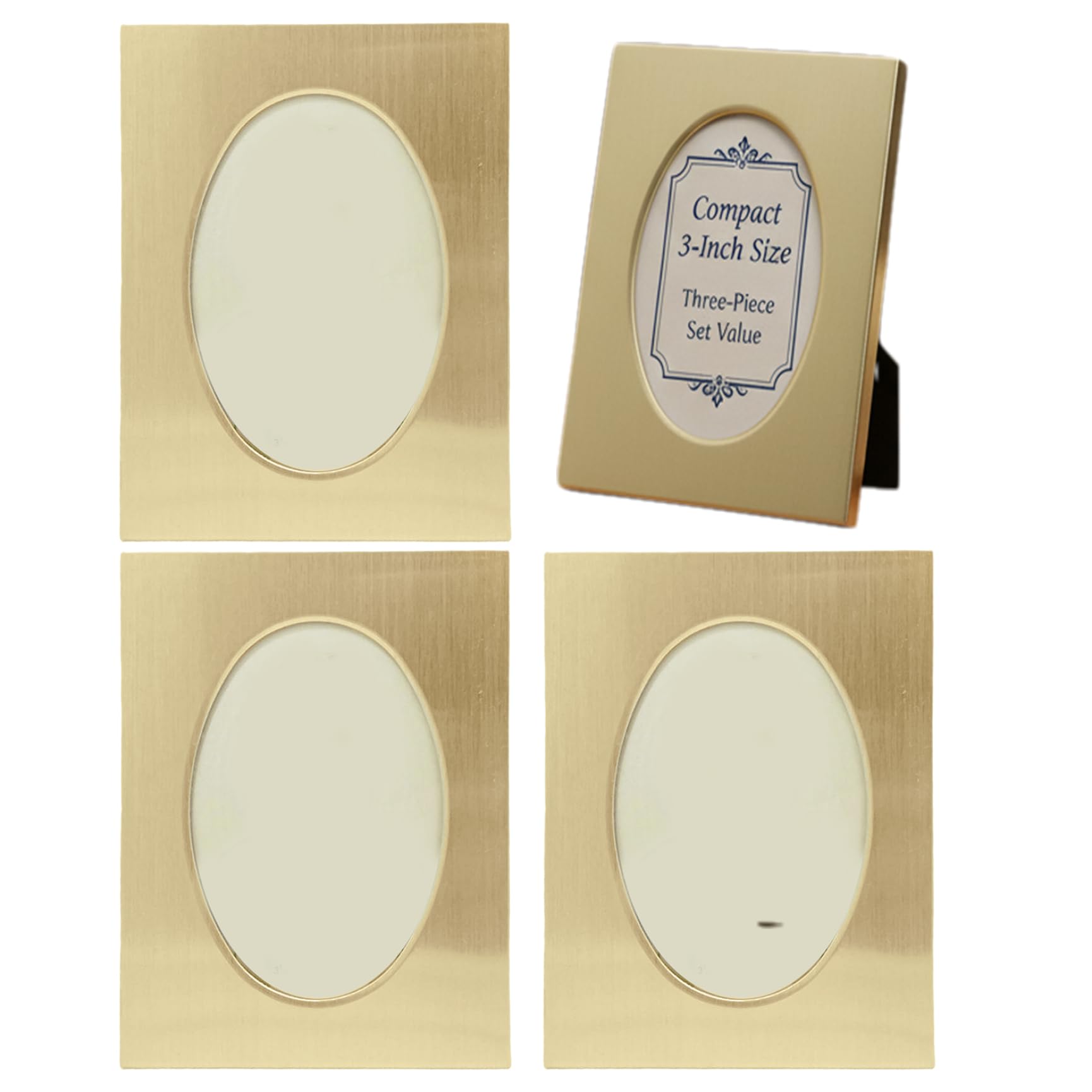 3 mini marcos de fotos de 3 pulgadas plateados, soporte para marcos de fotos pequeños de aleación de aluminio, almacenamiento decorativo de imágenes pequeñas para exhibición de mesaMini marco de foto