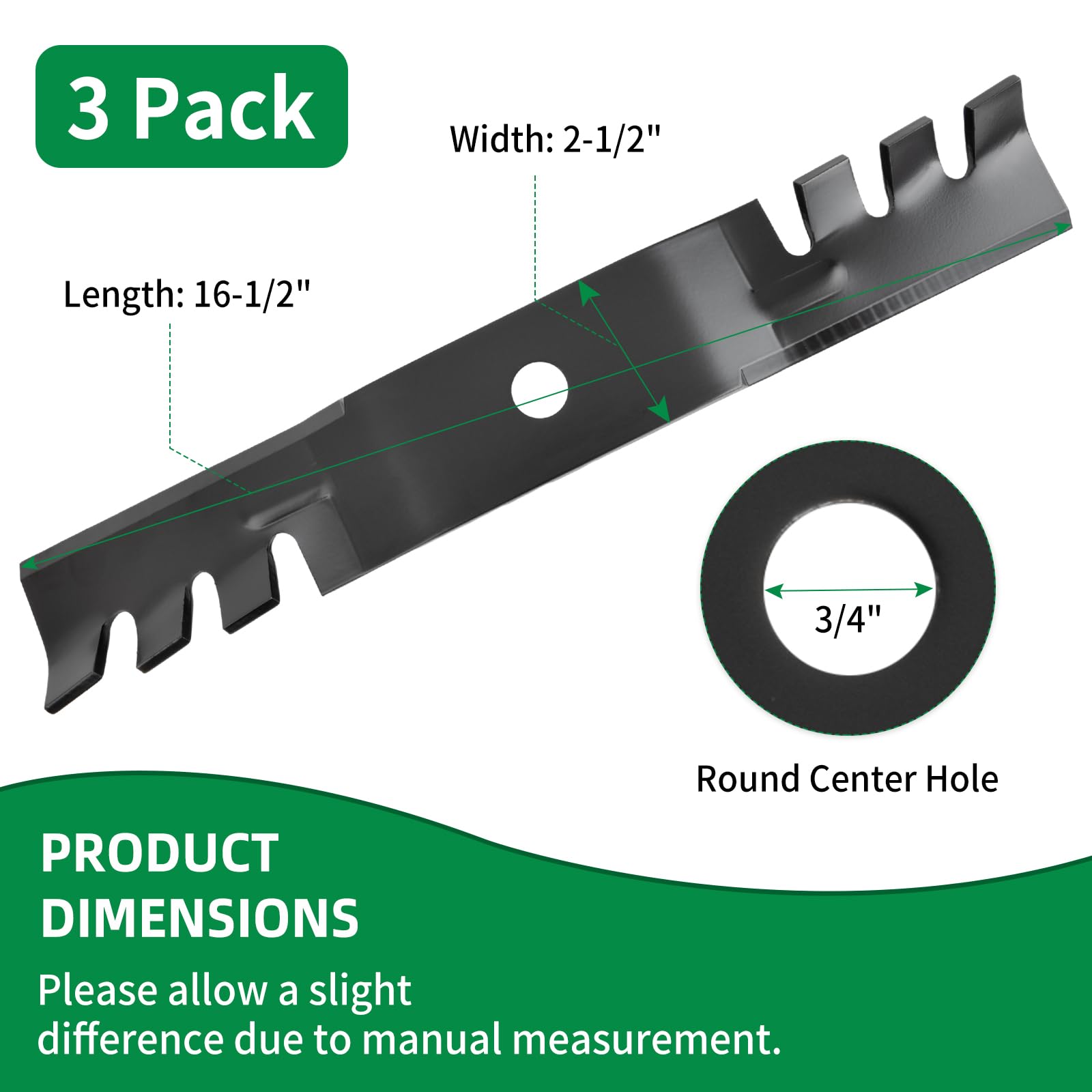 Cuchillas M115495 compatibles con John Dee re 48 pulgadas, cuchillas Gator M113517 para cortacésped John Dee re Scotts de 48 pulgadas 325 F510 GT242 GX345, repuesto para M115328 M114581 M111