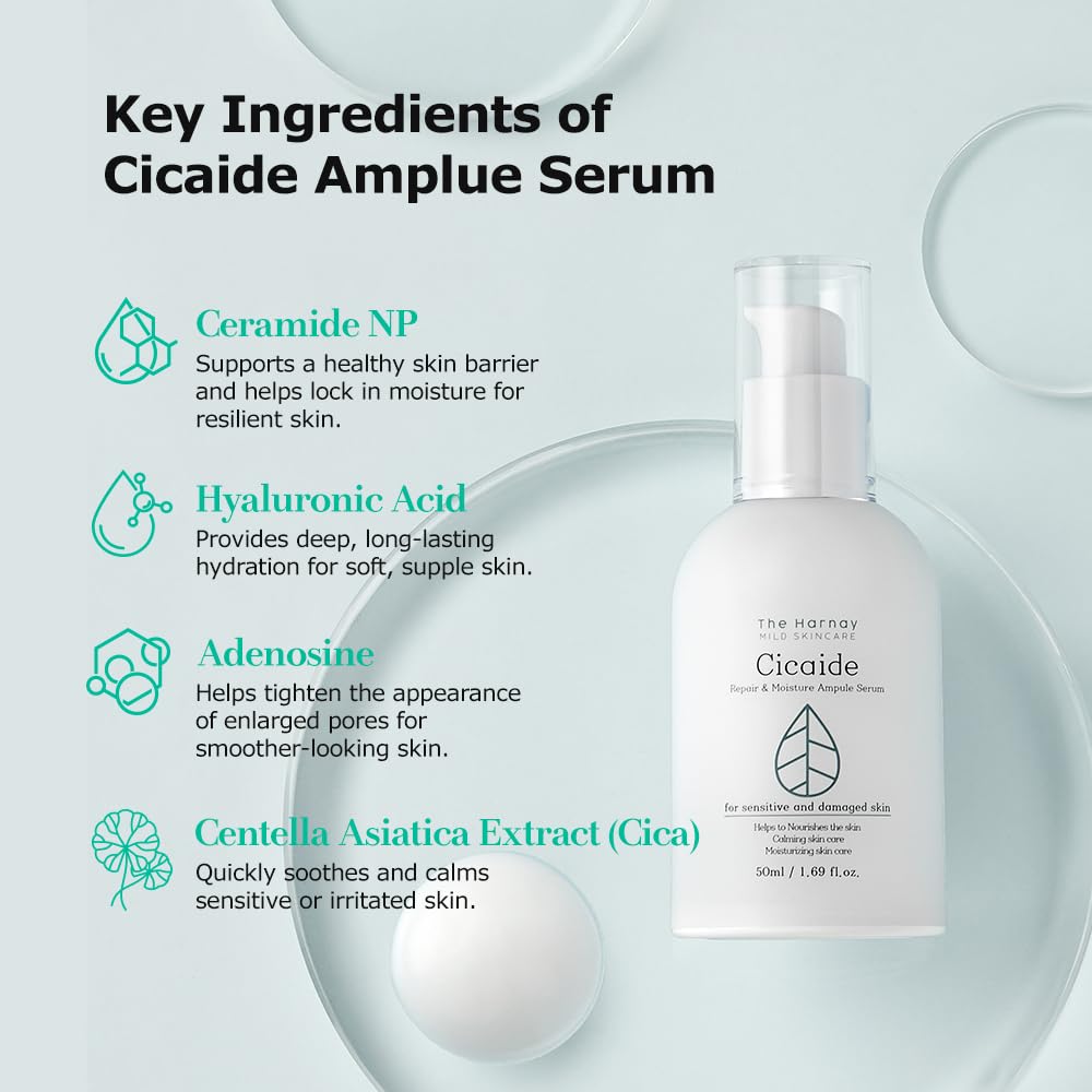 Cicaide Ampoule 1.69 fl. oz, Centella Asiatica Face Serum for Soothing Hydration, Korean Pore-Refining Skin Care - Image 7