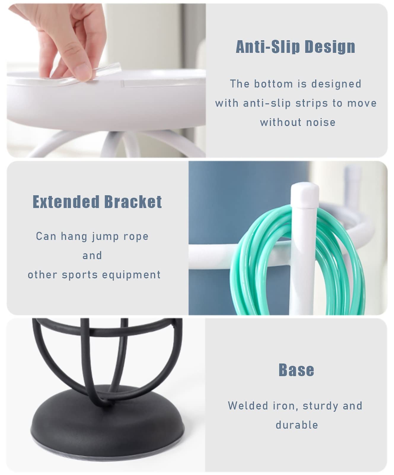 Genérico Estante esquinero para esterillas de Yoga y Mesa Auxiliar para Gimnasio en casa, Organizador de Metal Negro para Rodillos de Espuma y Accesorios de Yoga, Soporte versátil para Flores, diseño