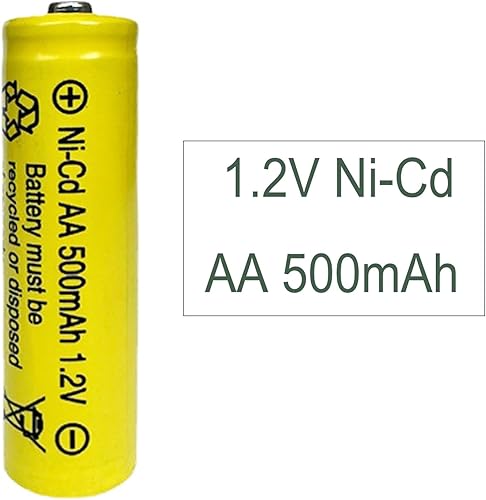 Miniatura 2 de Paquete de 12 baterías recargables de níquel cadmio de 1.2 V AA de 500 mAh para luces solares, iluminación de paisaje de césped (tamaño AA)