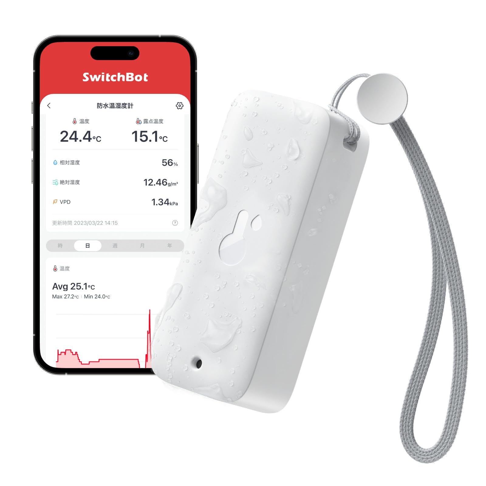 SwitchBot Waterproof Thermometer/Hygrometer, Alexa Thermometer, Hygrometer, Switchbot Wireless, Indoor/Outdoor Thermometer/Hygrometer, Smartphone Temperature and Humidity Control, Digital, HighSwitchBot Waterproof Thermometer/Hygrometer,…