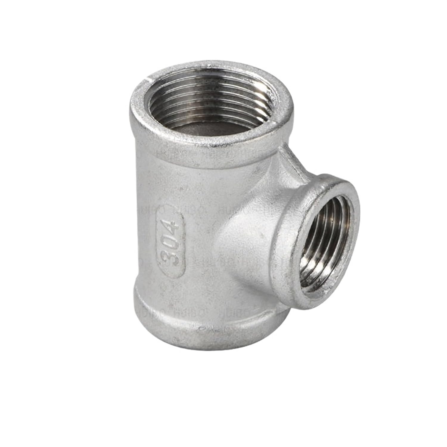 1/4'' - 2'' BSPT Female Thread Reducing Tee Type 304 Stainless Steel Adapter Water Casting Pipe Fitting Joint 3 Ways Connector(DN32 x DN15 x DN32)