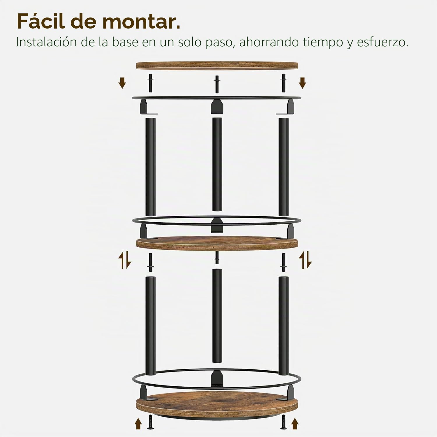 Especieros Para Cocina,Especiero Giratorio,De Tres Niveles Para Especias,Almacenamiento De Cocina,Adecuado Para Encimeras De Cocina,Baño, Etc.,De Uso Multifuncional,Portátil,Color Marrón Oscuro