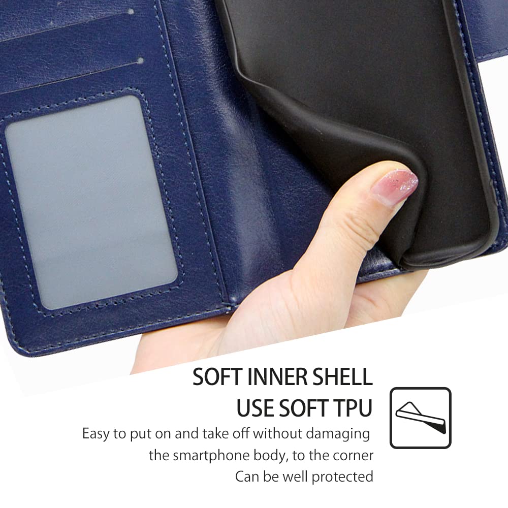 Oujietong PT Custodia per Ulefone Note 7 Custodia Flip in Pelle PU + Cover Case in Silicone Fissa Protezione 3