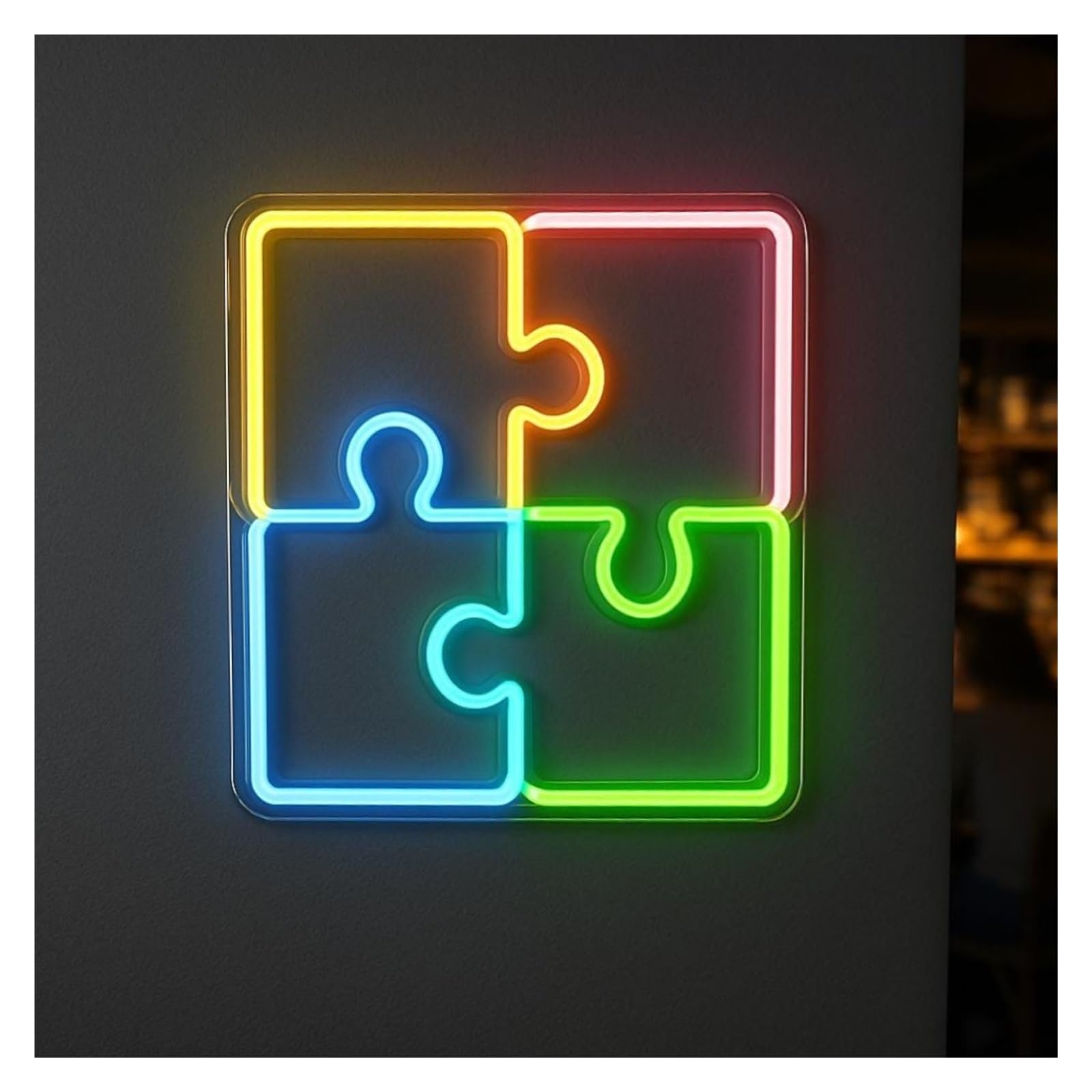 RONGCH Hanging Art Signs Puzzle Neon Sign Psychology Nursery, Playground Suitable for Bedroom Decoration 45cm(A)