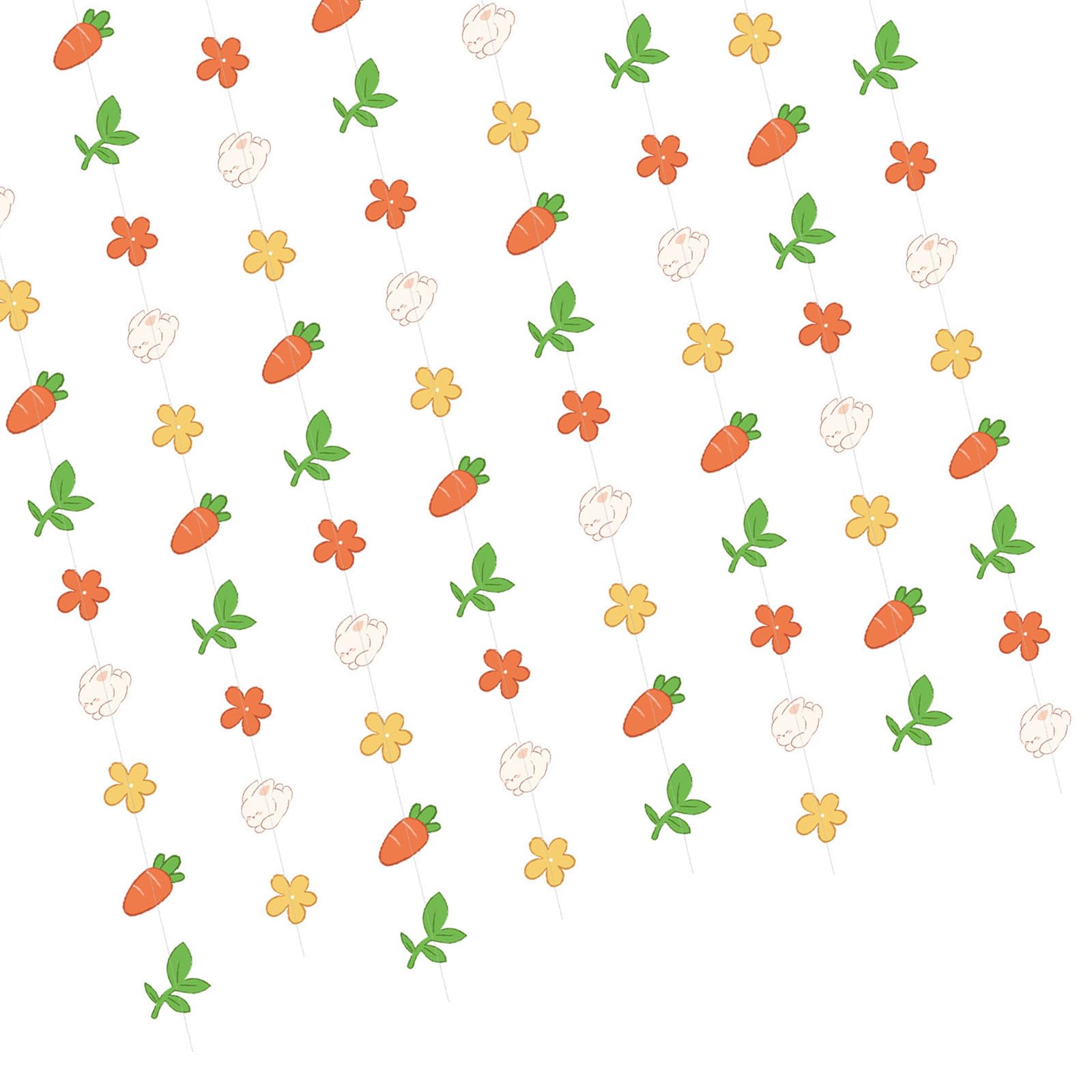 Kalttoy 8pcs Easters Rabbits and Carrot Streamers Hanging Garlands for Spring and Birthday Party Decoration Accessories Rabbits Garlands