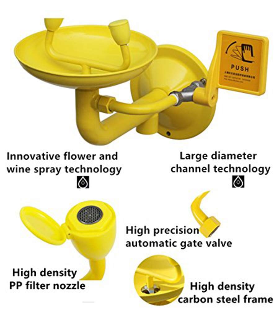 CGOLDENWALL Professional Eye Wash Station ABS Coating Wall Mounted First Aid Equipment (BTG31A)