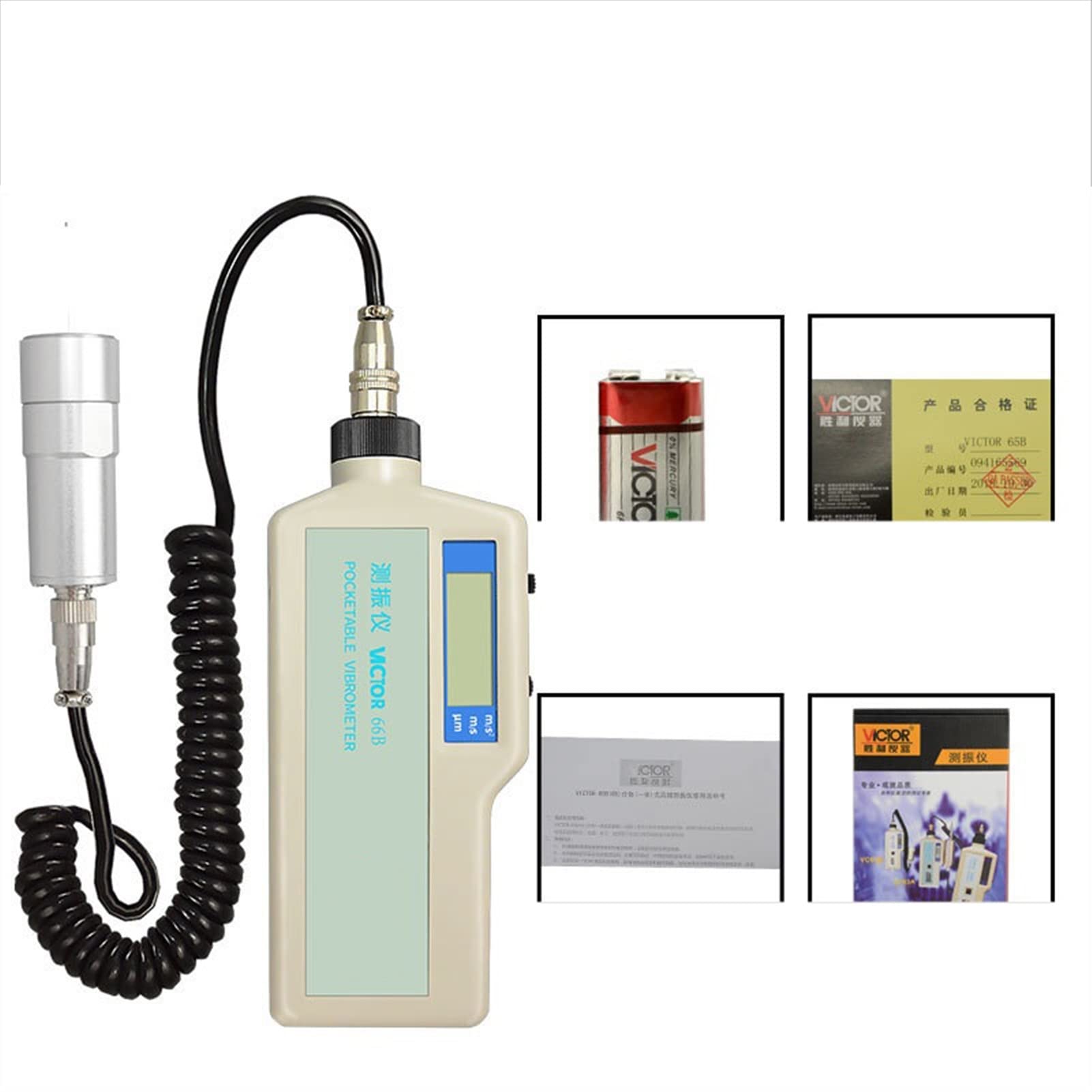 Soywim One Color Digital Vibration Meter, Handheld Accelerometer High Precision Vibrometer Engine Vibration Tester Digital Analysis Instrument(Vc65)