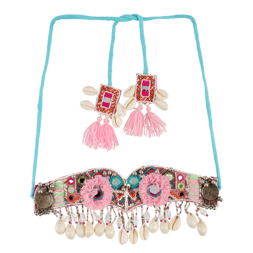 University Trendz Handcrafted Pink Beaded & Thread Multicolor Floral Design Jewellery Set (B0CFHQRYJL) Amazon Price History, Amazon Price Tracker