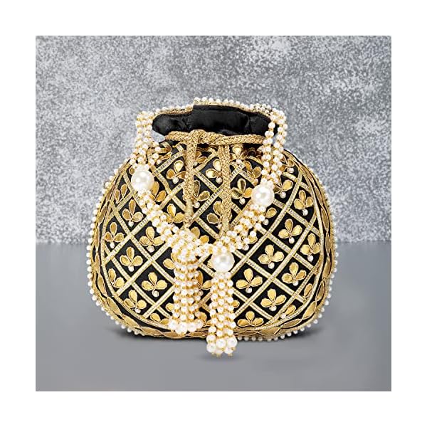 Peora Potli Bags for Women Evening Bag Clutch Ethnic Bride Purse with Drawstring - Image 7