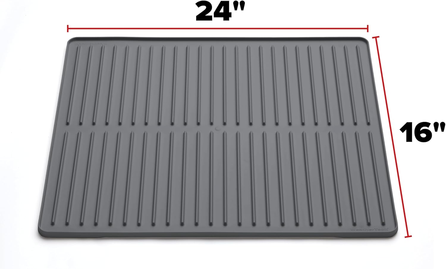 Slate Rubber Rectangular Drip Dry DishMat 16" x 18"