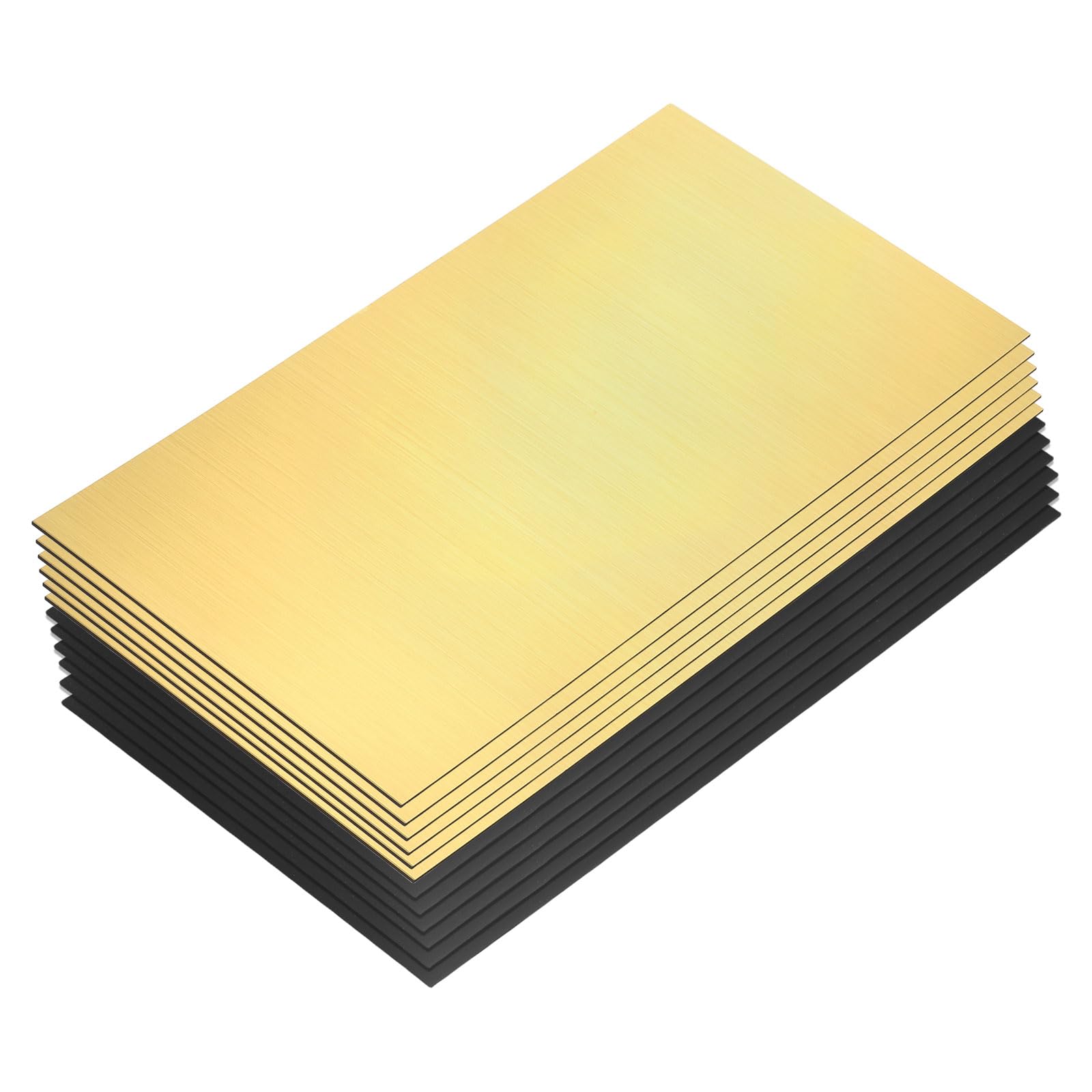 Kozelo 12Pcs Double Color Laser Engraving Blanks | 11.8x6.49x0.05 Inch ABS Engraved Plate Sheets | for Personalized Name Plates, Office Wall Desk, DIY Carving, Gold/Black