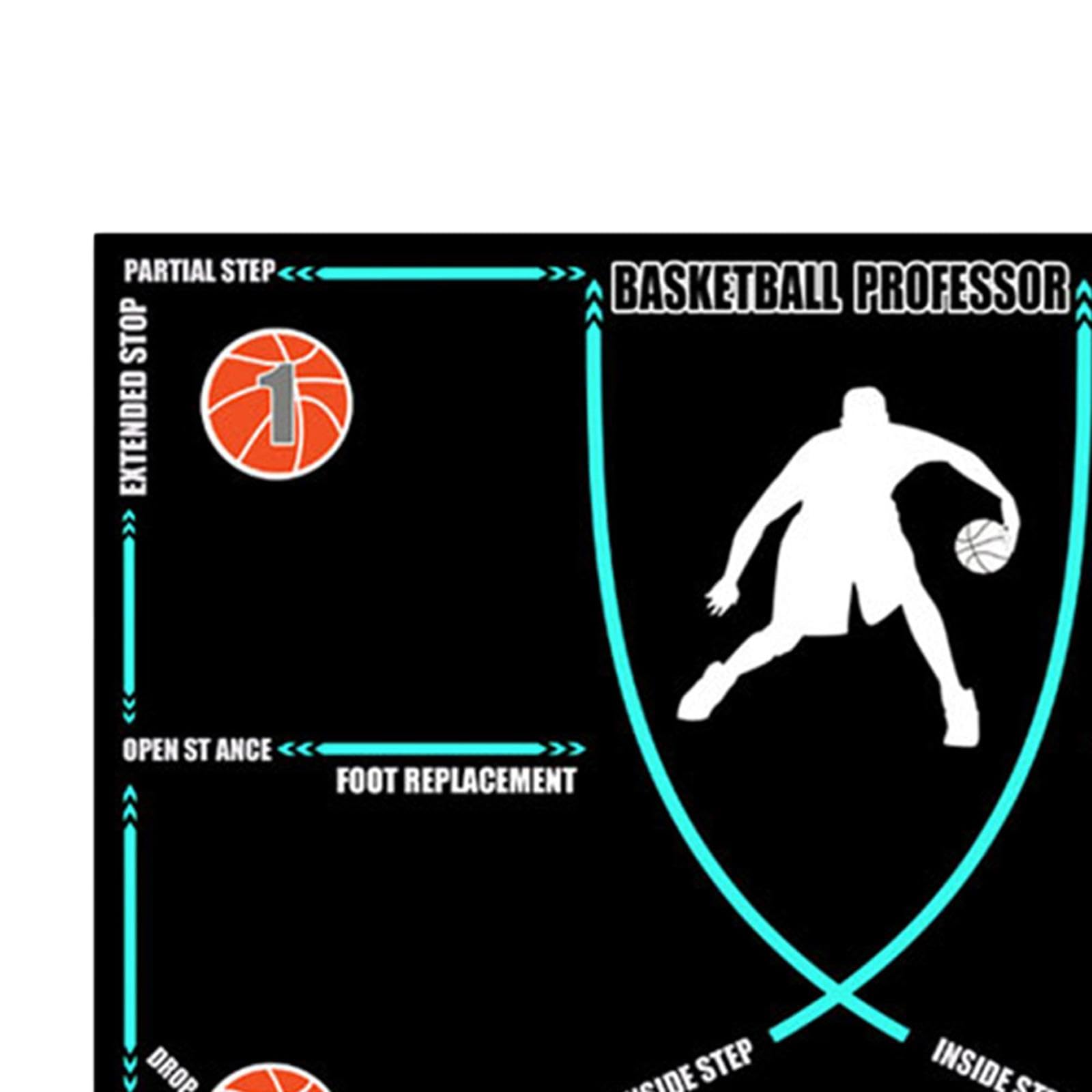 Basketball Footwork Mat Practice Mat Dribble Trainer Basketball Footstep Mat Blue Line with Strap | Sporting Goods | Fitness, Running & Yoga | Fitness Equipment & Gear | Exercise Mats-picture-17
