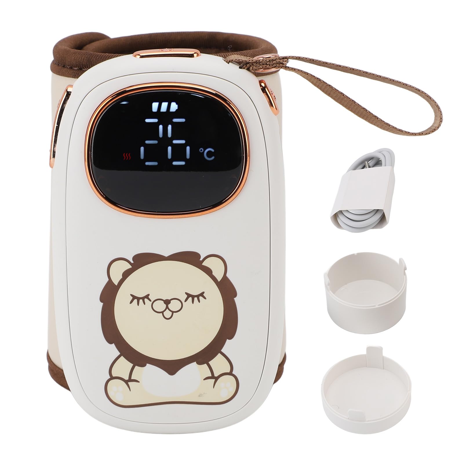 Asixxsix Calientabiberones Portátil, Batería ABS 8000mAh Carga USB Calientabiberones, Calienta Leche a Temperatura Constante para la Alimentación del Bebé