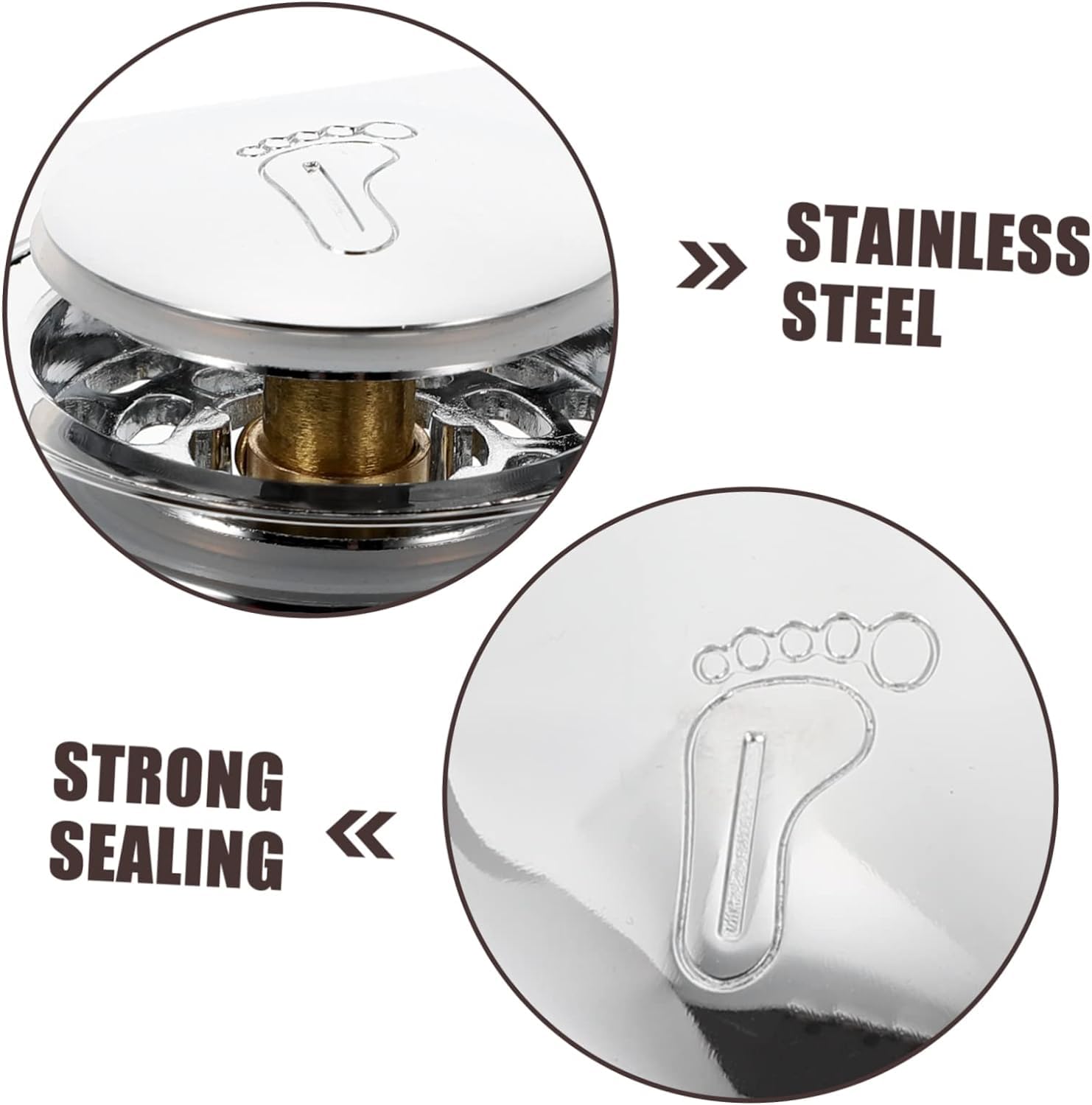 Tapón de filtro de baño, 4 piezas Presione el núcleo de resorte Colador de acero inoxidable Colector de cabello Tapones for bañera Tapa de drenaje de bañera Fregadero de acero inoxidable Colador de de