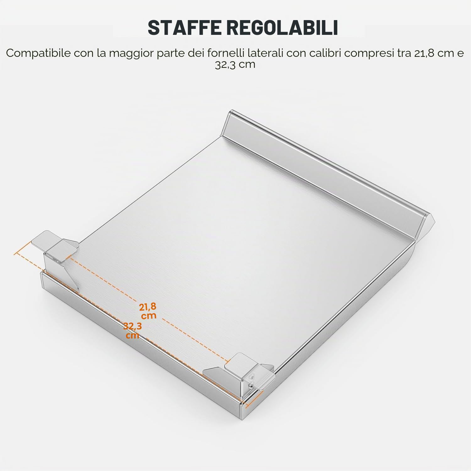 Onlyfire Piastra per piastra con fornello laterale in acciaio inossidabile, piastra per barbecue universale Plancha per la maggior parte delle griglie a gas (33 cm x 31 cm) | Piastra universale piatta per la maggior parte delle griglie a gas, gamma di reg