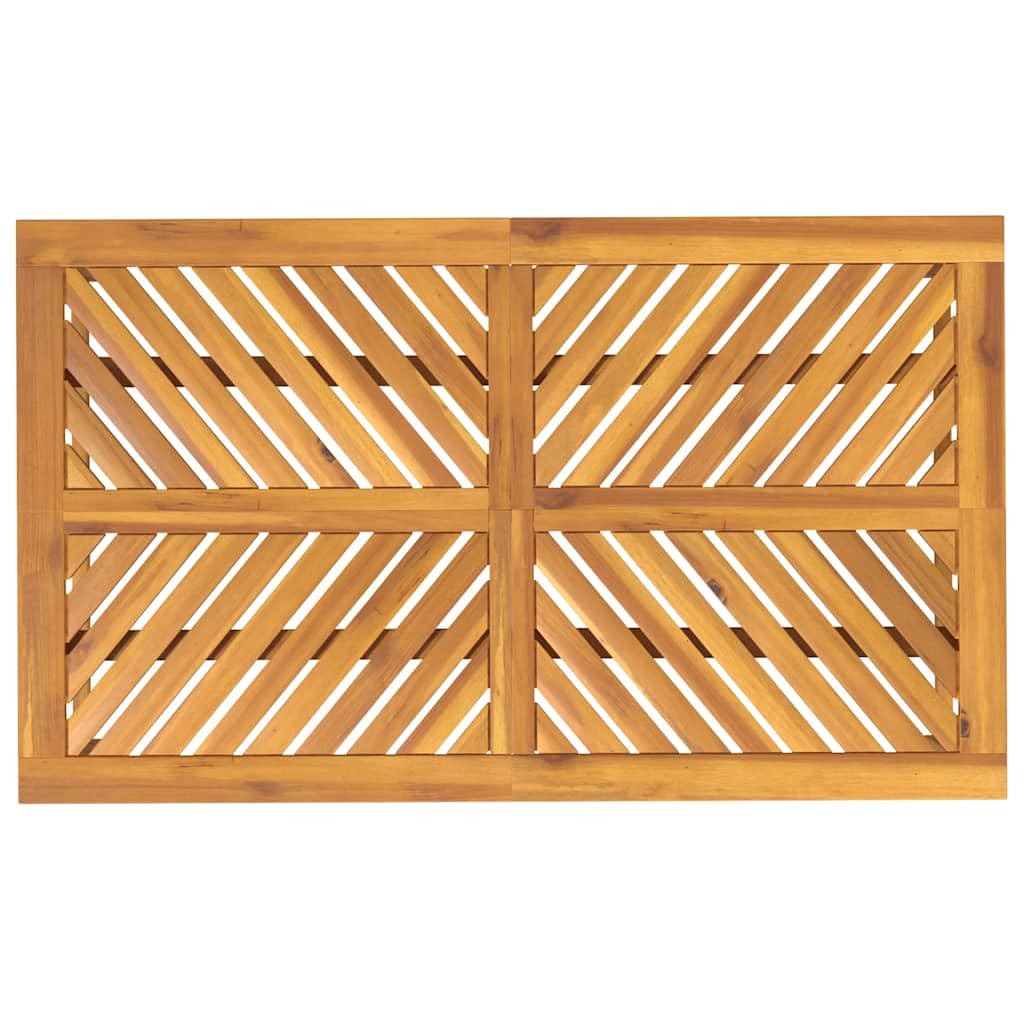 Stół ogrodowy 150 x 90 x 74 cm, lite drewno akacjowe z wzorem w jodełkę, stabilna rama drewniana, wytrzymały blat stołu do jedzenia i napojów, elegancki mebel outdoorowy na taras