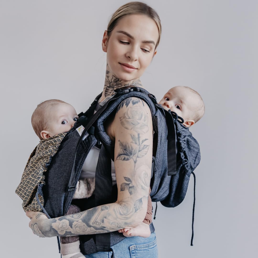 Madame Jordan Zwillingstrage Urban Nights Kasuri Babytrage für Zwillinge ab 60 cm