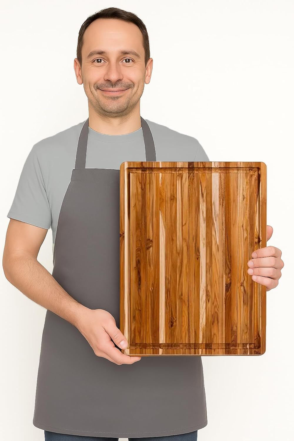 Teakhaus Cutting Board - Large (L) Wood Cutting Board with Juice Groove - Holiday Gift Ideas for Men and Women - Gift-Ready, Reversible, Edge Grain Wood, Knife Friendly - FSC Certified