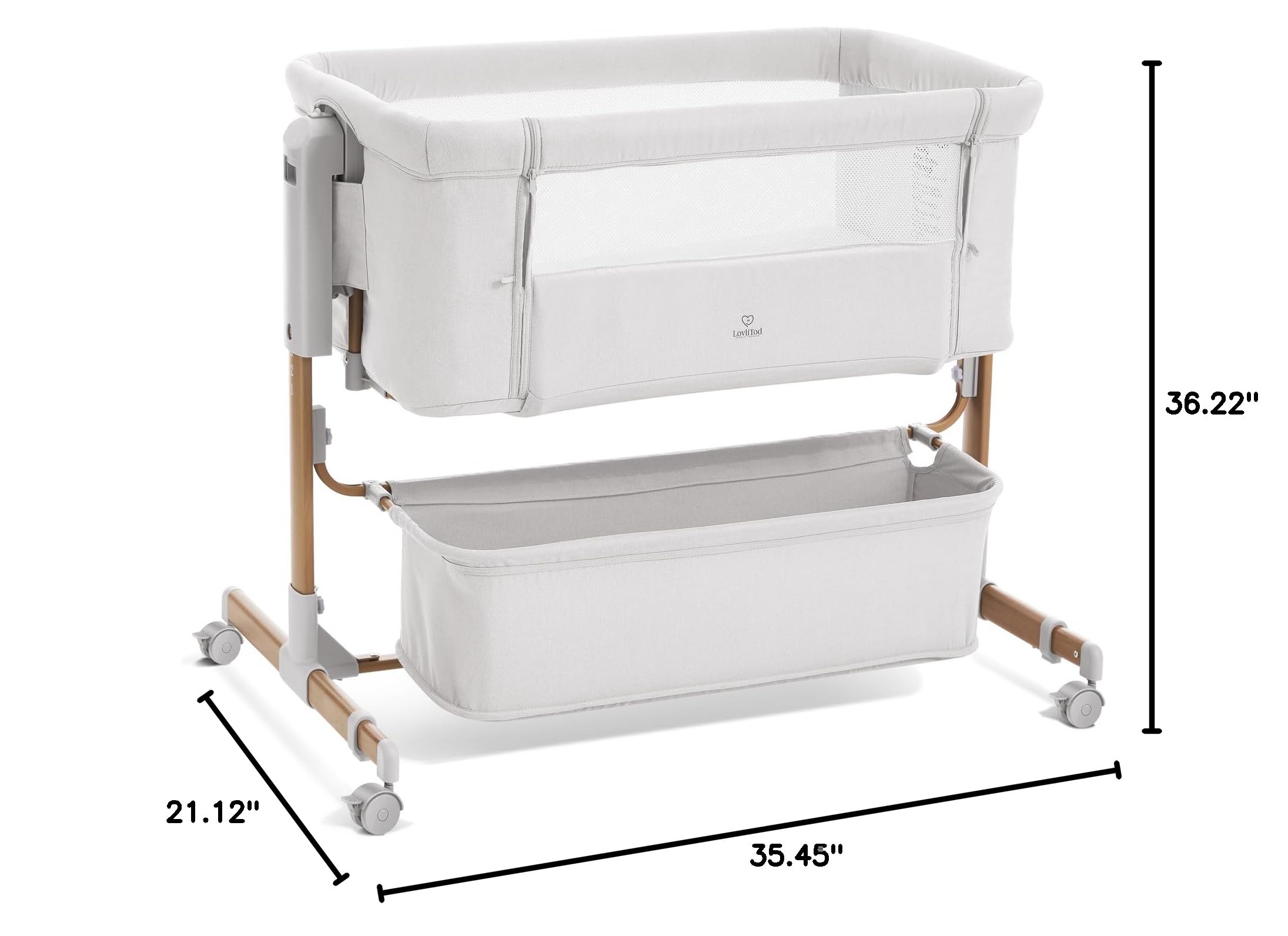 Condition photo showing Good Condition for 3 in 1 baby bassinet, rocking bassinet, bedside bassinet, 6-height adjustable, bassinet bedside sleeper, bedside bassinet for baby with comfy mattress, breathable mesh, large storage basket