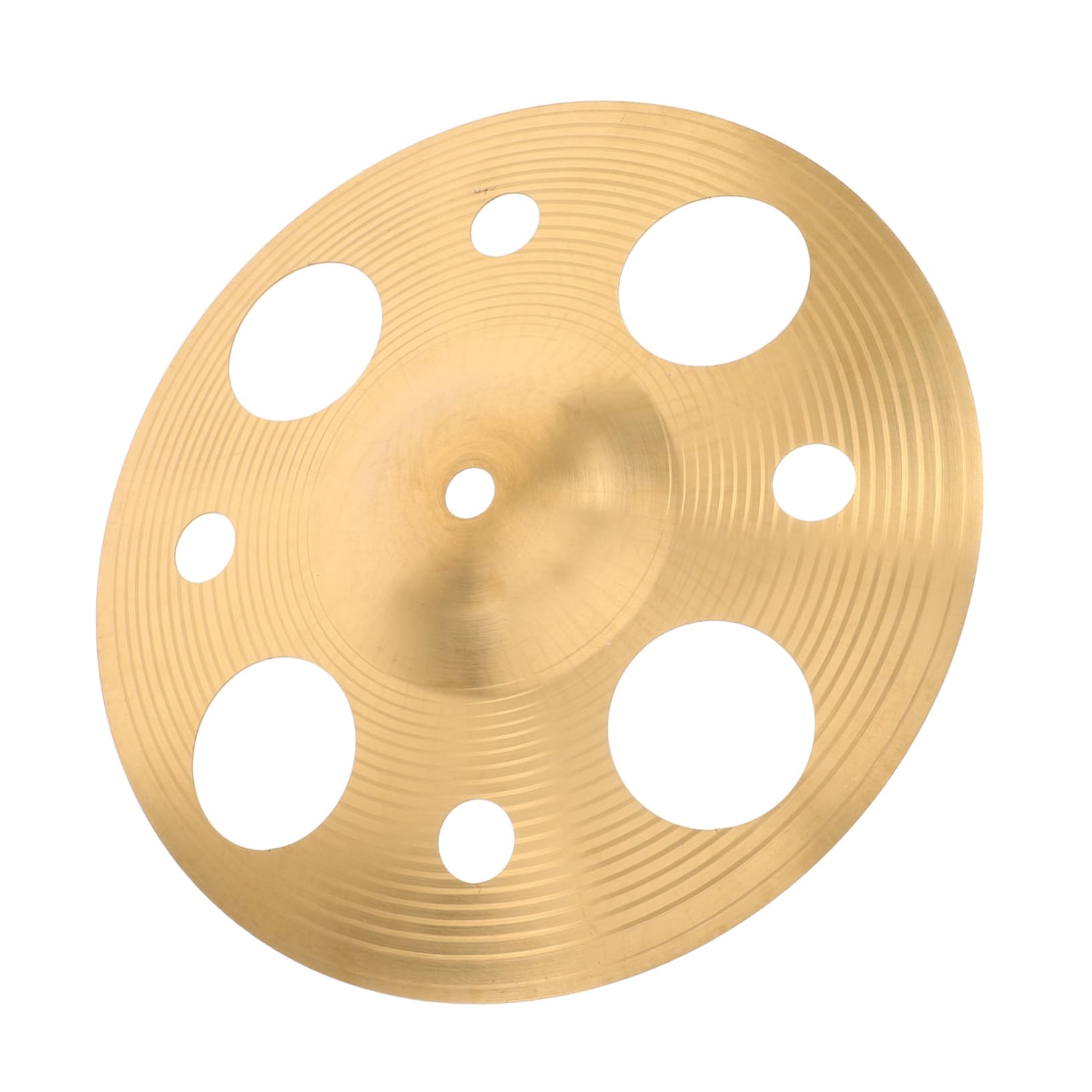Generic Crash Cymbal With Hole: 9.82 Inch Alloy Drum Cymbal For Recording And Band Rehearsals Outdoor Music Creation Golden