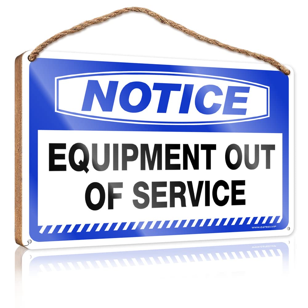 Yyhleh Women's One Color Wooden Hanging Sign Notice Equipment Out Of Service Wooden Sign(23X35cm)