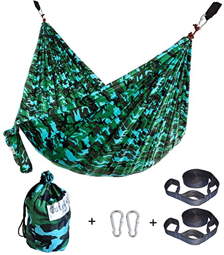 Cutequeen Garden Hammock Outdoor Camping Hammocks Nylon Lightweight Multifunctional Parachute for Park,Backyard,Traveling,Backpacking,Yard,Beach. Camouflage