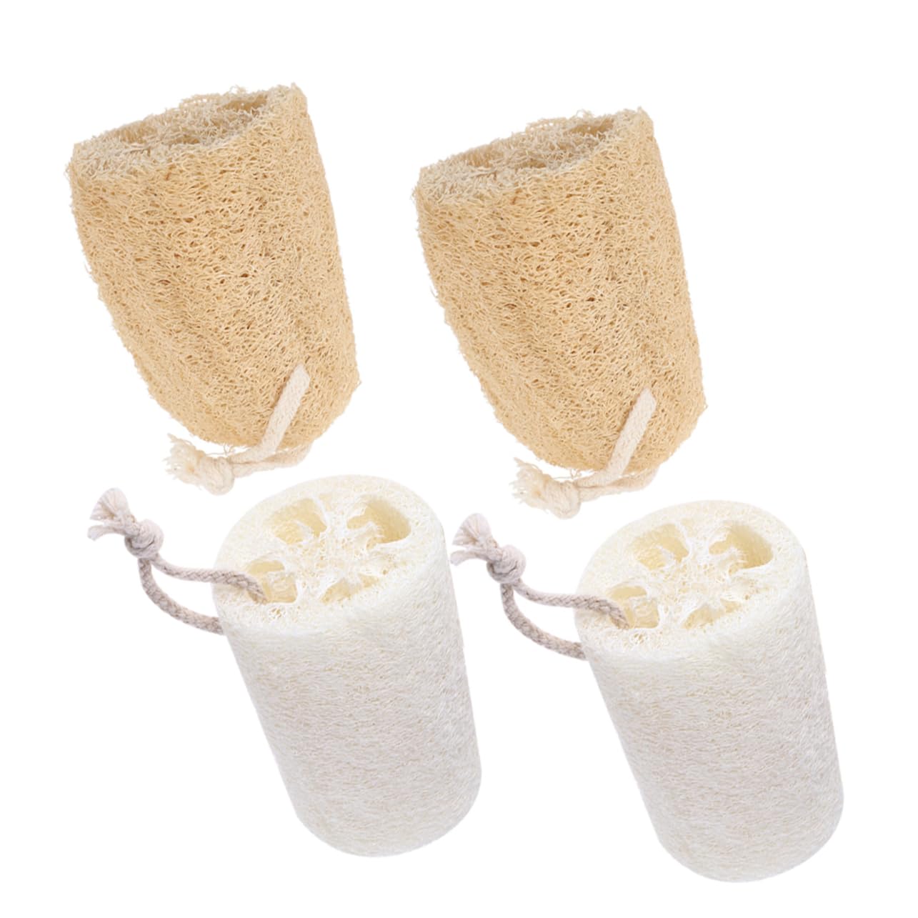 Healeved 4Pcs Natural Loofah Dish Scrubber Multi Functional Kitchen Loofah Sponges for Dishwashing Cleaning Includes Color Loofah Pads