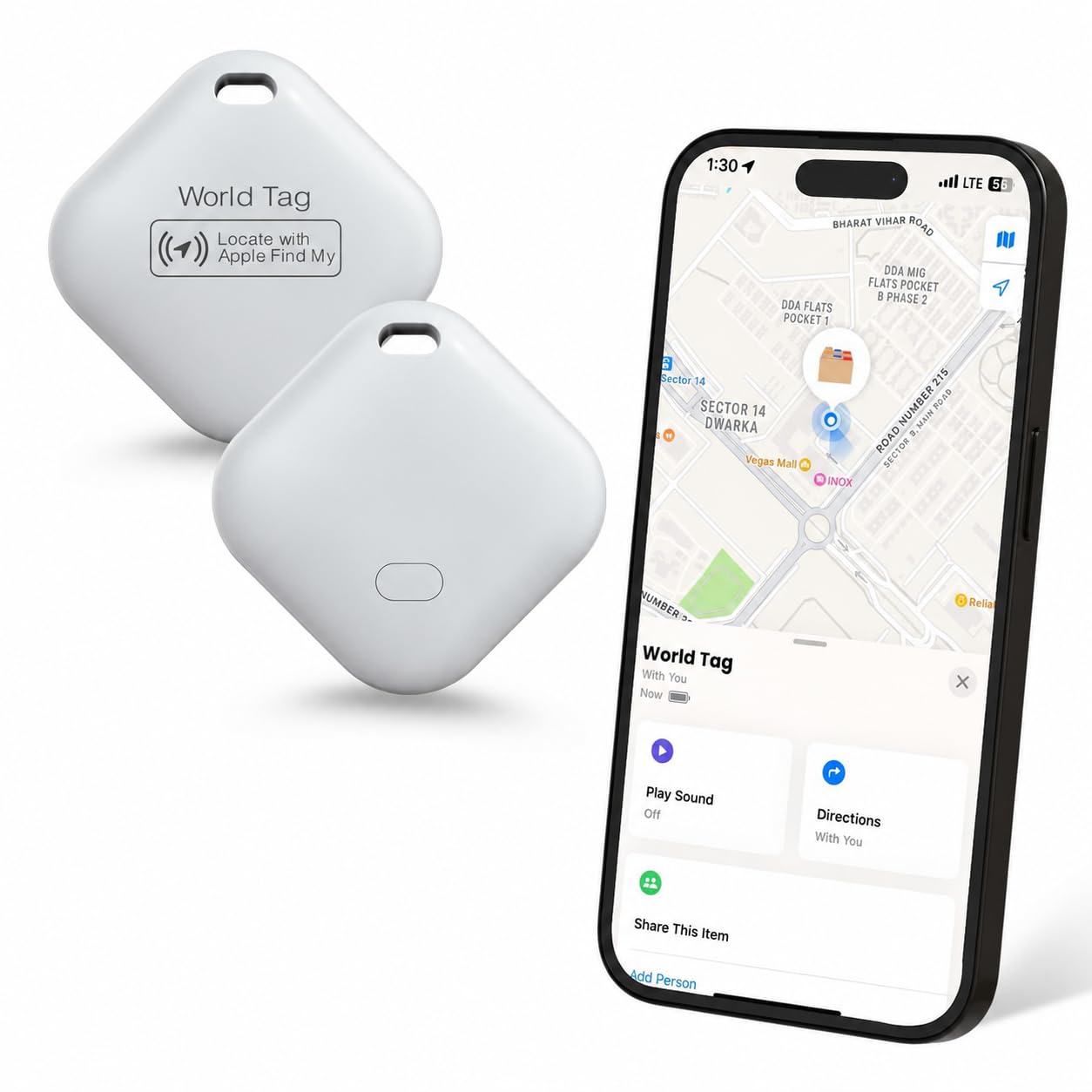 Worldtag Item Finder with Upto 1 Year Battery Life, Bluetooth Tracker,MFi Certified, Item Locater for Keys, Wallets, Luggage, Gadgets etc,Only iOS Compatible with Apple Find My App-image-41