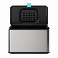 Vista 7 de Basurero Colgante de Acero Inoxidable con Tapa y Cubo Interior, Contenedor de Compost de Cocina de 1 Galón para Encimera, Debajo del Fregadero