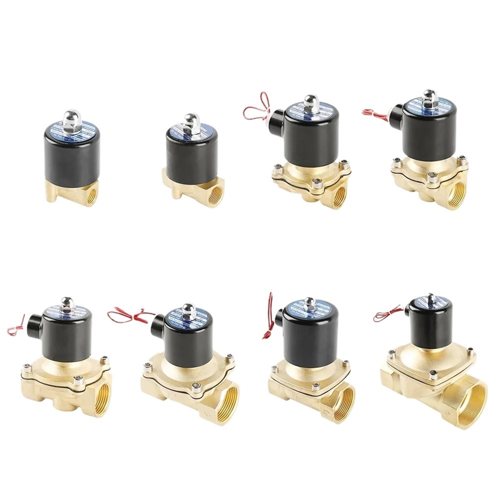 Nageoixsg Dn08 Electric Brass Solenoid Valve 1/4" 3/8" 1/2" 3/4" 1" 2" Normally Closed Normally Open(,24V,Normally Closed)