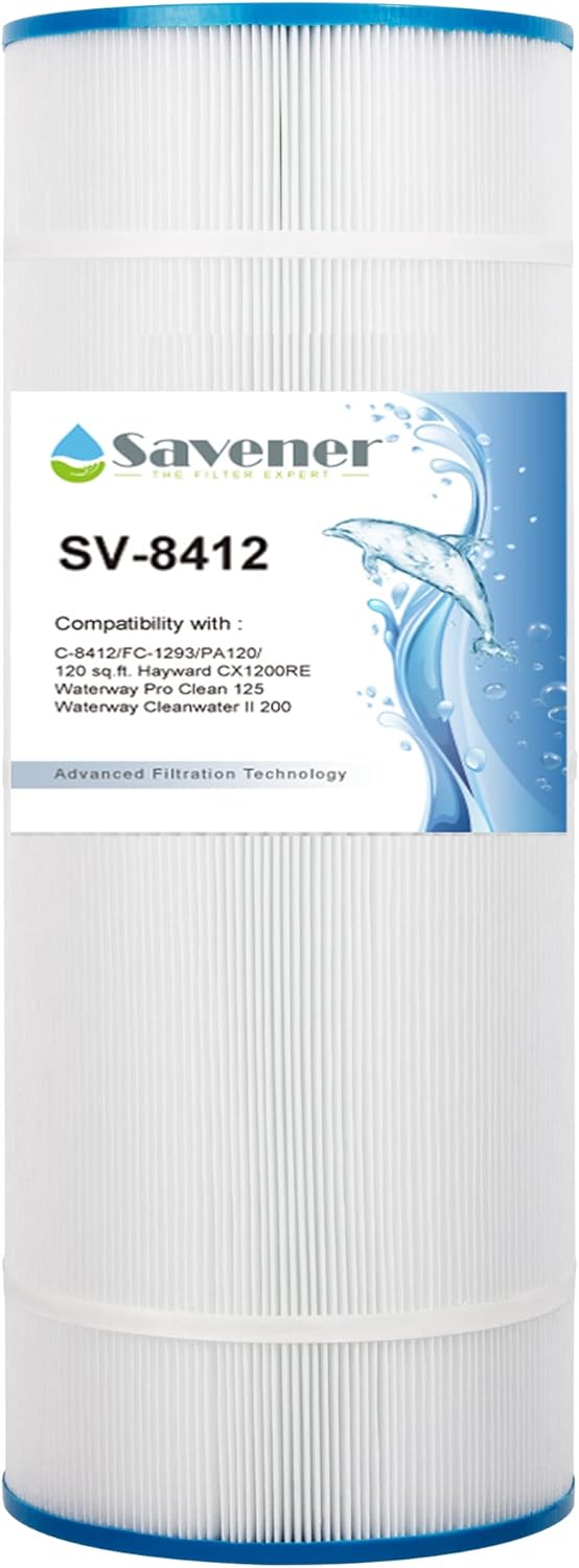 PLF120A Swimming Pool Filter Replaces for Unicel C-8412 120Sq.ft Filbur FC-1293 PA120 CX1200RE C1200 Pro Clean 125 817-0125N Hayward C1200 CX1200RE 81202 1 Pack