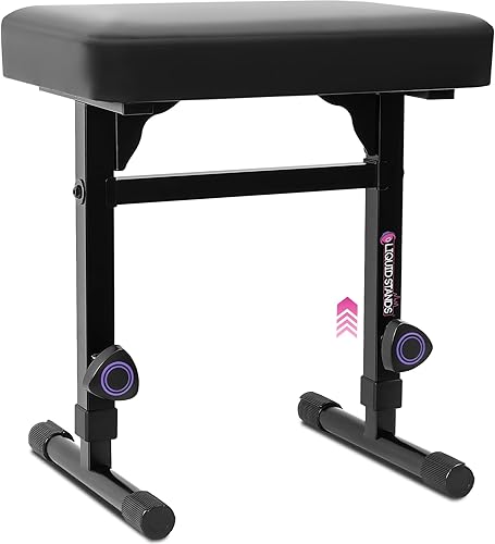 Liquid Stands Banco de piano ajustable asiento de banco de teclado de música para soporte de teclado de piano con cojín acolchado negro para