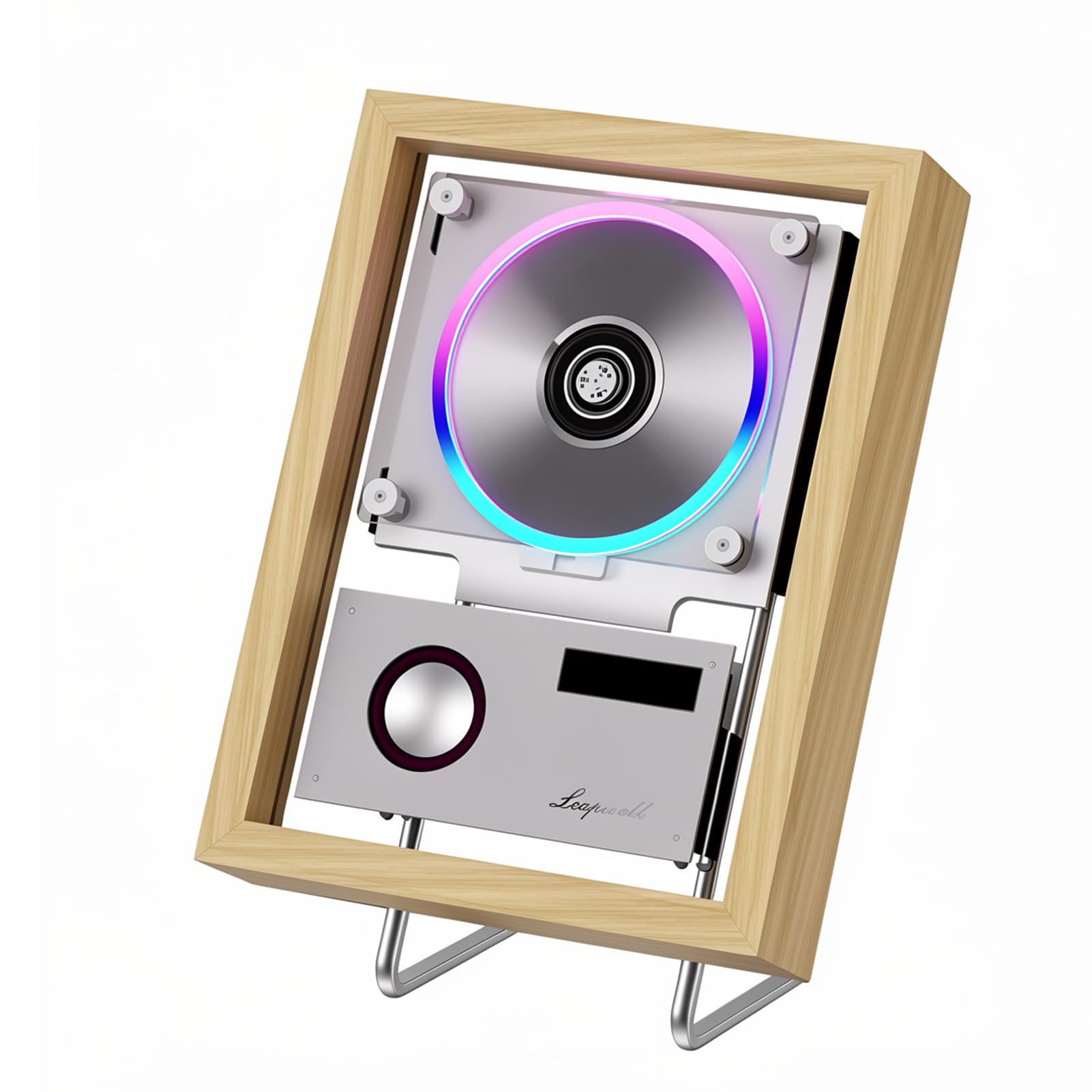 Lettore CD da Parete Lettore Musicale Bluetooth con Display LED | Lettore CD Decorativo con Bluetooth 5.1 Riproduzione USB AUX Telecomando Design a Disco Rotante per Intrattenimento Audio(C)