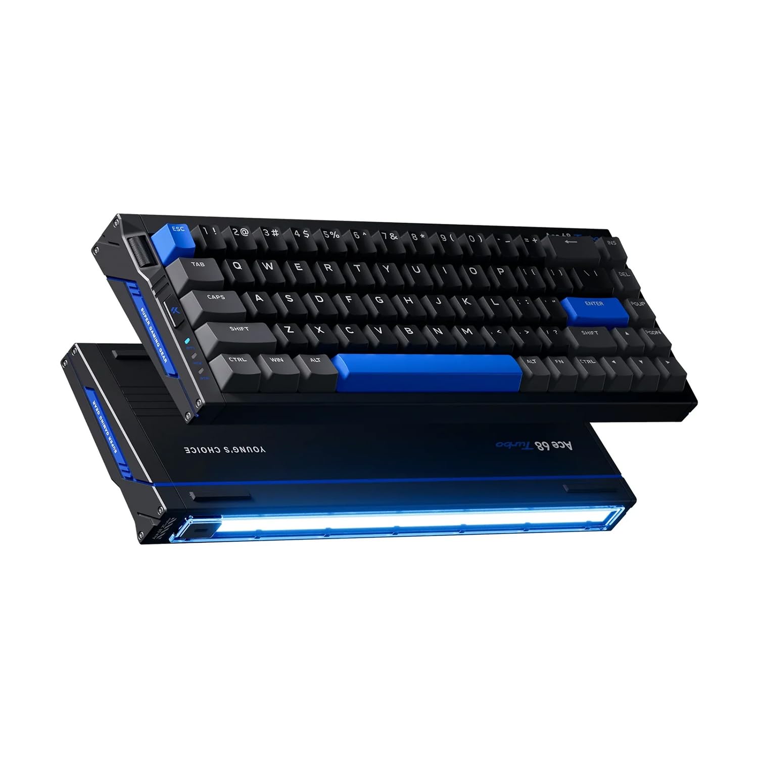 MCHOSE Ace 68 Turbo, przewodowa klawiatura z efektem Halla, częstotliwość odpytywania 16K w pełni aluminiowa e-sport 65% mechaniczna klawiatura do gier Hot Swap RGB do komputera Mac, laptopa (cyber