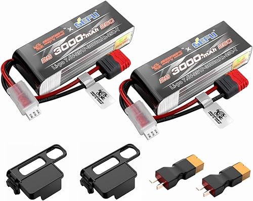 2 unids 2S 7.4 V 25C 3000 mAh batería con T enchufe para MJX H16E H16P H16PL H16BM H16DR H16GT 14301 JC16EP M161 RC control remoto coche