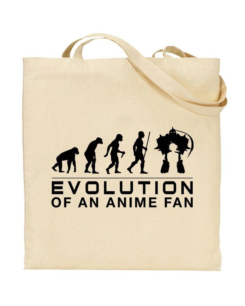 Evolution Of An ANIME FAN Fullmetal Alchemist Manga TOTE BAG Shaw  T-Shirts® Reusable Shopper Canvas Shoulder Bag