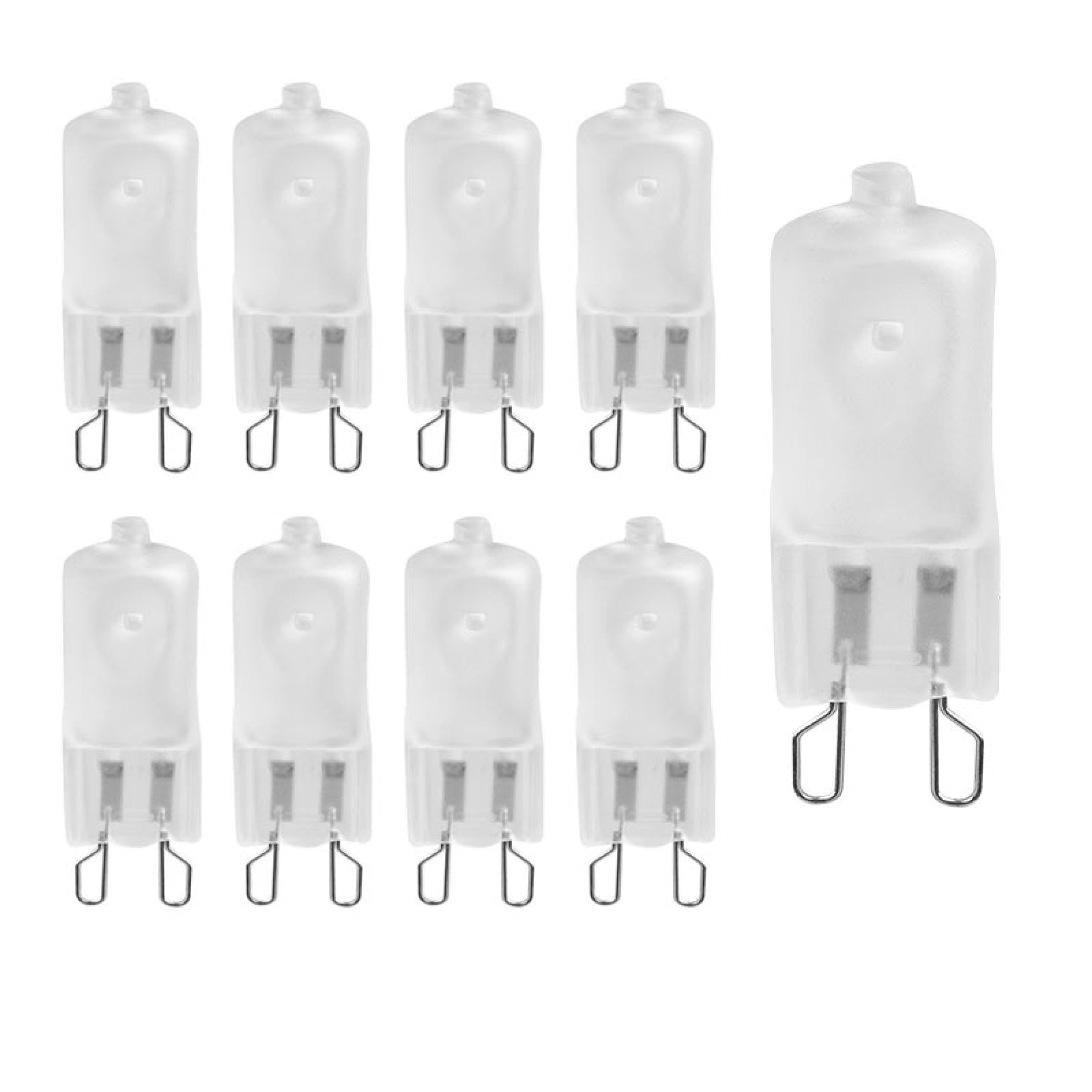 UGEFKMQ Clear Capsule Frosted G9 Bulb 60W 230V G9 Halogen Light Bulbs 2 Pin Base T4 Jcd Type Xenon Small Light Bulb Dimmable 10Pc 25W