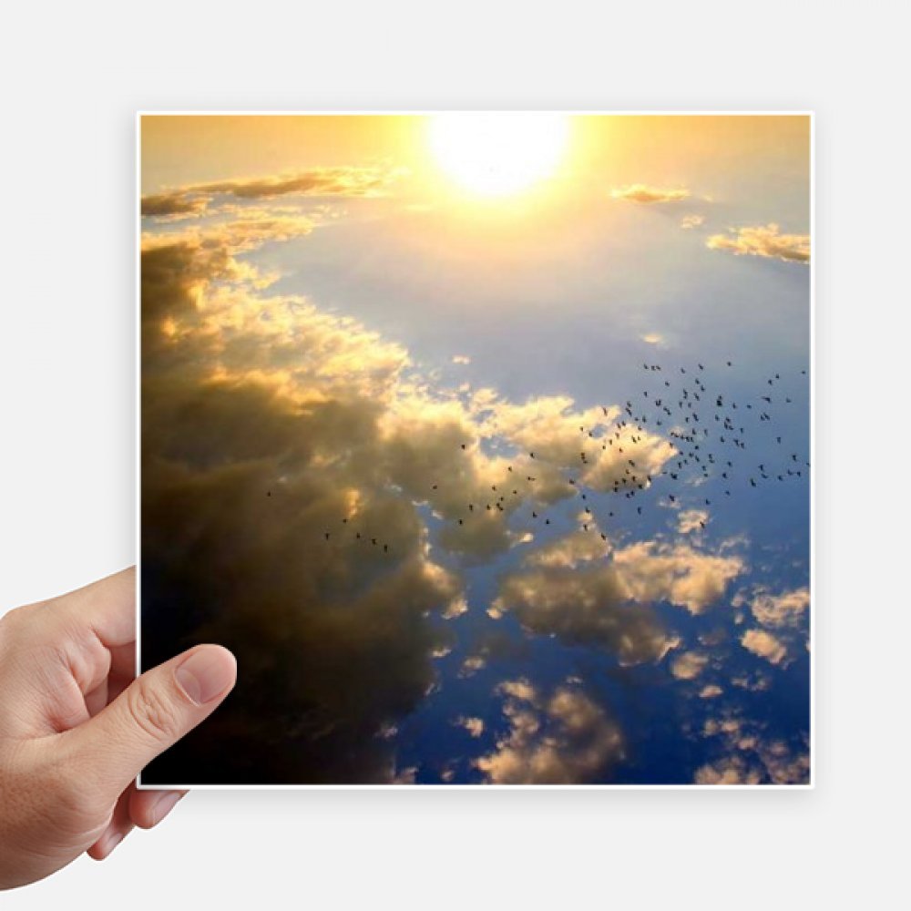Pegatinas cuadradas de 20 cm con sol y nubes para pared y maleta pack de 4