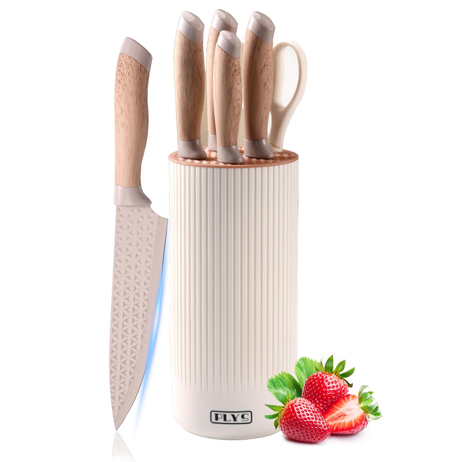 Knife Set 6 Piece Chef Knife Set for Kitchen Cooking Knife Sets with Universal Knife Block Anti-Rust Non-stick