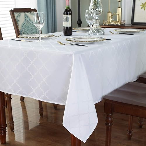 Miniatura 4 de Mantel Sastybale antiarrugas y resistente a las manchas, de tela, rectangular, para mesa de comedor o decoración de fiesta, cubierta de trapo