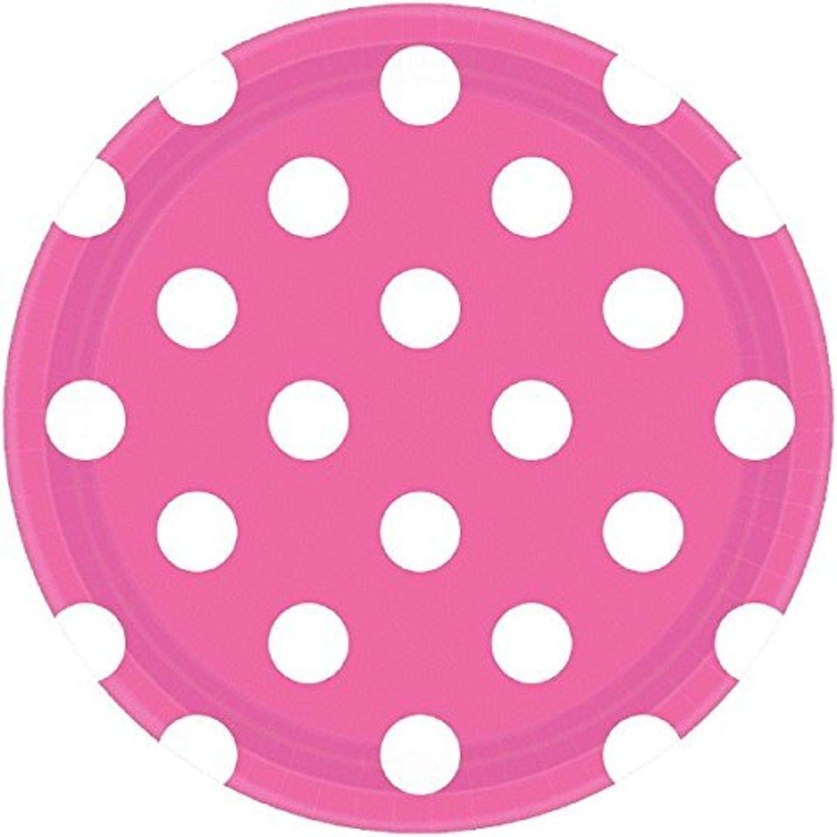 Amazon.com: Amscan 541537.103 Dots Round Plates Party Supplies, 7