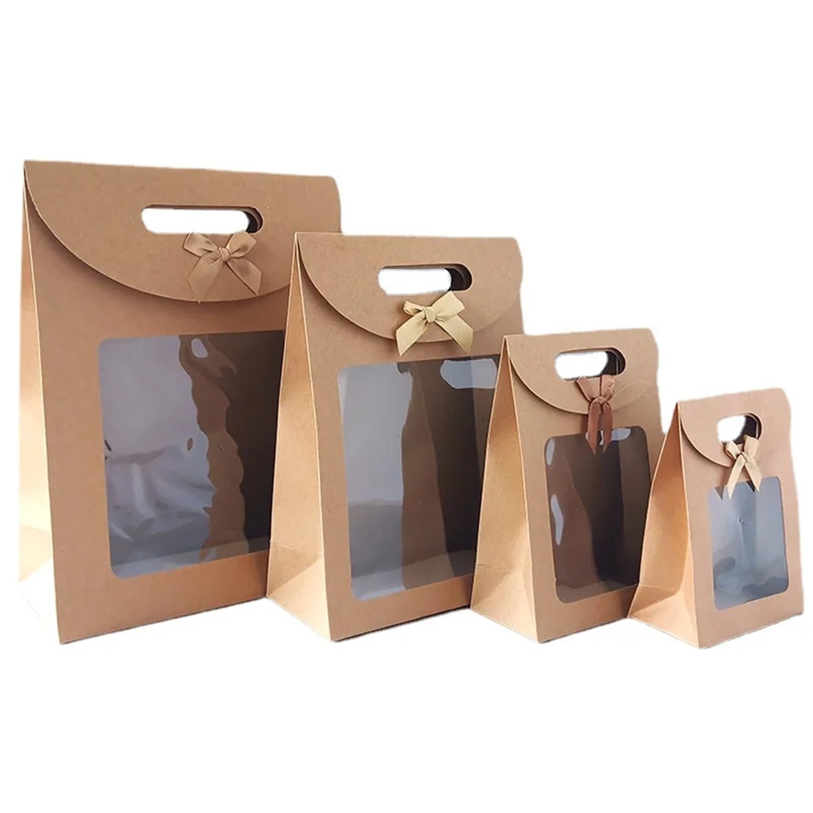 Borsa tote con finestra Kraft da 15/30/60 pezzi