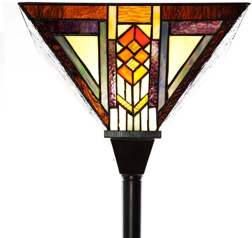 70" H Stained Glass Mission Style Southwestern Torchiere