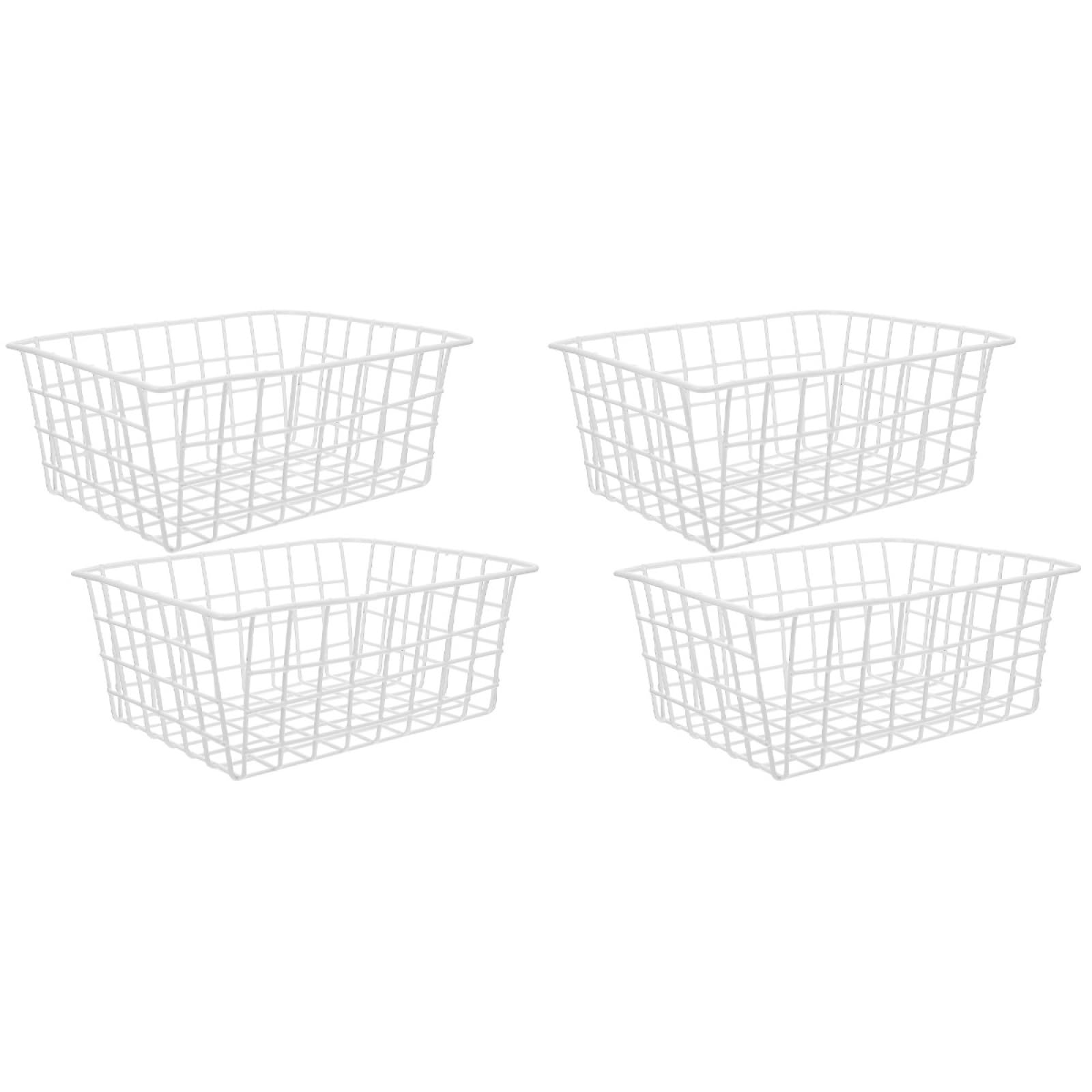 HEMOTON Cestas De Alambre Para Congelador, Organizador De Alimentos, 11 X 8.5 X 4.7 Pulgadas, Cestas De Almacenamiento Para Frutas, Verduras, Aperitivos, Bebidas, 2 Piezas