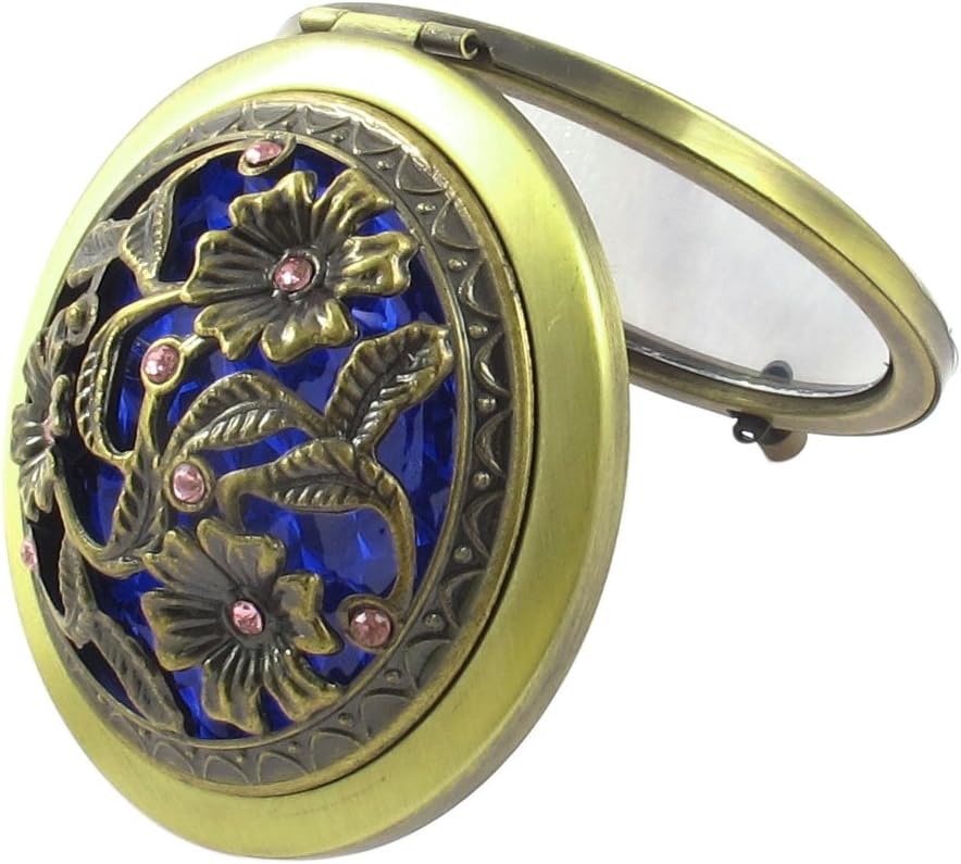 Ruilogod Hollow Flower Metal Magnifying Cosmetic Compact Mirror Bronze Tone (id: d50 bb6 a99 674 ed4 image 4