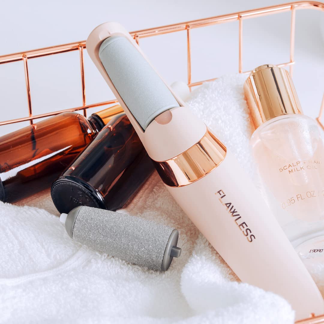 Finishing Touch Flawless Pedi – zestaw 3 wymiennych głowic rolkowych do elektrycznego pilnika do pedicure, idealne do domowego spa, zawiera 2 grube głowice rolkowe i 1 cienką głowicę