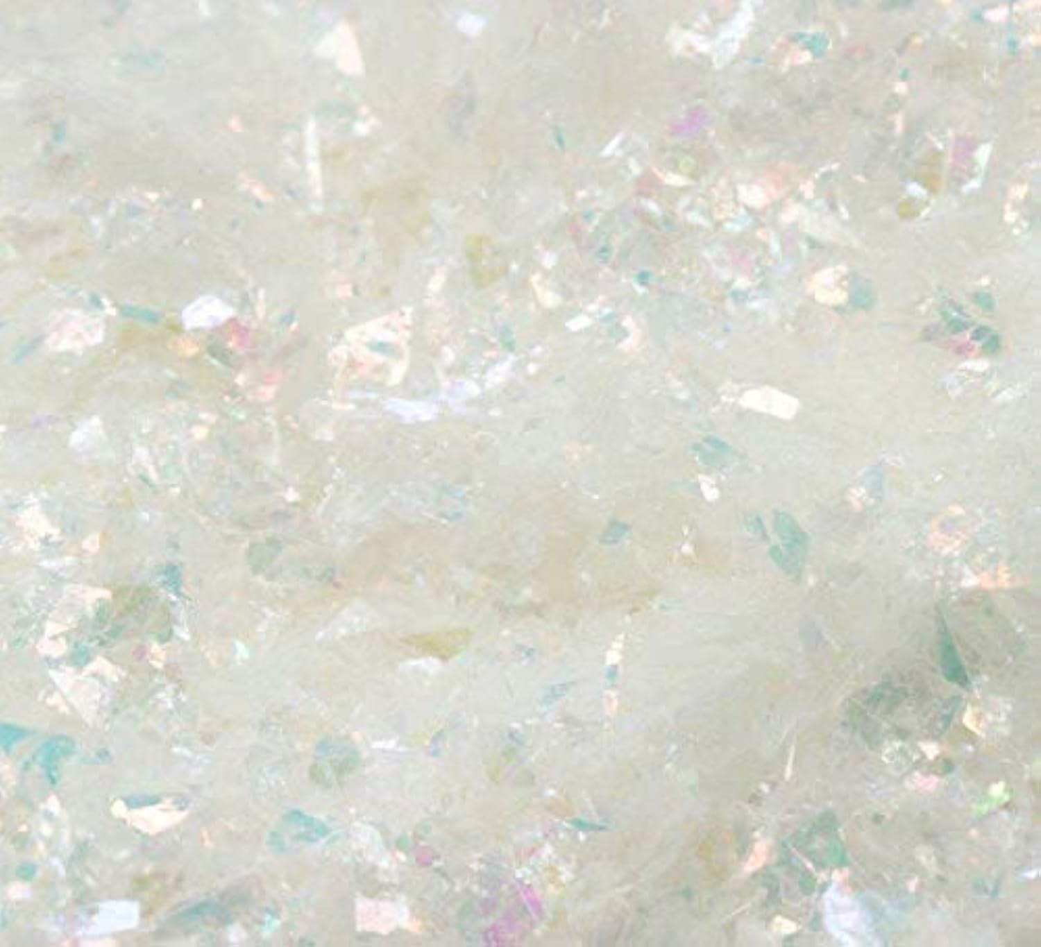 Snow White Flitter Flakes Iridescent Ice Glitter Flakes for Nail Art - Lightweight Holographic Polyester - 311-4328 - 1/2 oz (14 Grams)
